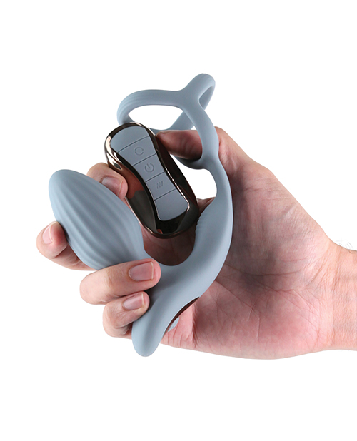 Thumbnail for Renegade Pinnacle Cock Ring &amp; Gyrating Prostate Massager - Gray