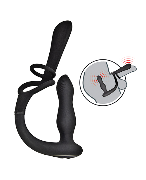 Thumbnail for Enhancer Vibro Plug &amp; Penis Sheath - Black