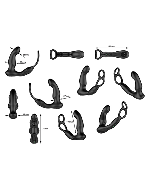Thumbnail for Nexus Simul8 Wave Dual Cock Ring Prostate Massage - Black