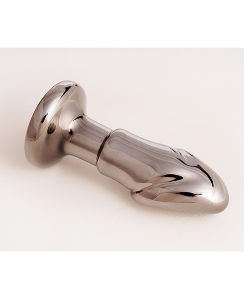 Thumbnail for Cristal Black Opal Anal Glass Dildo Vibe - Gun Metal