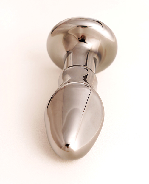 Thumbnail for Cristal Black Opal Anal Glass Dildo Vibe - Gun Metal