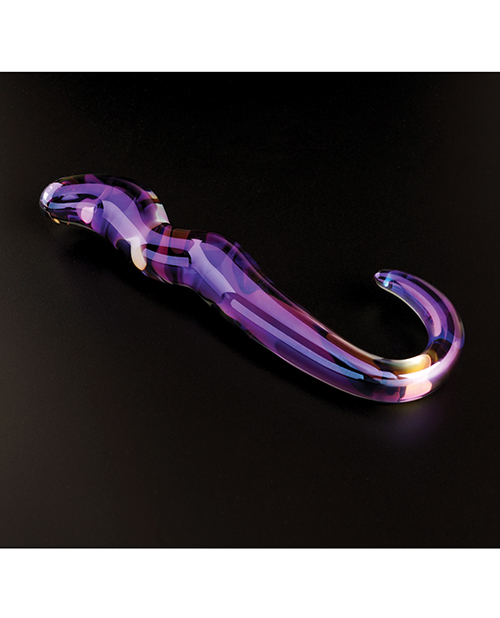 Thumbnail for Cristal Blue Flame Curved Glass Dildo - Purple