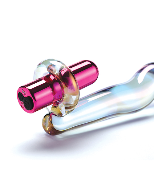 Thumbnail for Cristal Twilight Glow Glass Dildo w/Clitoral Vibrator