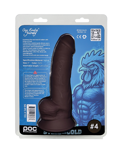 Thumbnail for Power of Cock 8" Dildo - Dark Brown