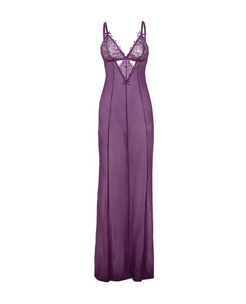 Thumbnail for Katana Mesh & Eyelash Lace Gown - Purple 1X/2X