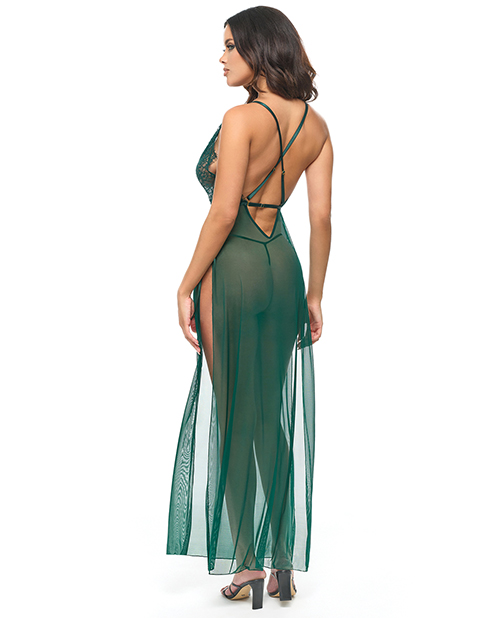 Thumbnail for Cami Lace and Mesh Gown (Panty Not Included) - Green L/XL