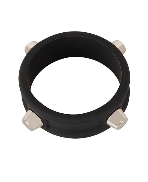 Thumbnail for Rebel Cock Ring w/Studs - Black