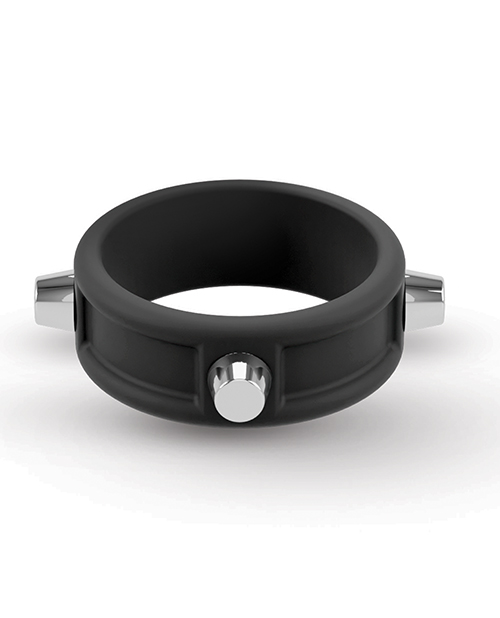 Thumbnail for Rebel Cock Ring w/Studs - Black