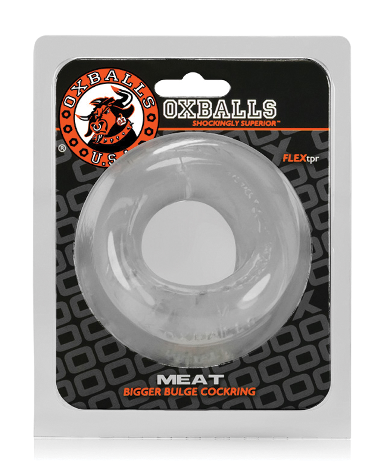 Thumbnail for Oxballs Meat Padded Cock Ring - Clear