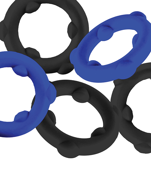 Thumbnail for Oxballs Gearheads 5 Pack Spinner Rings - Blue/Black