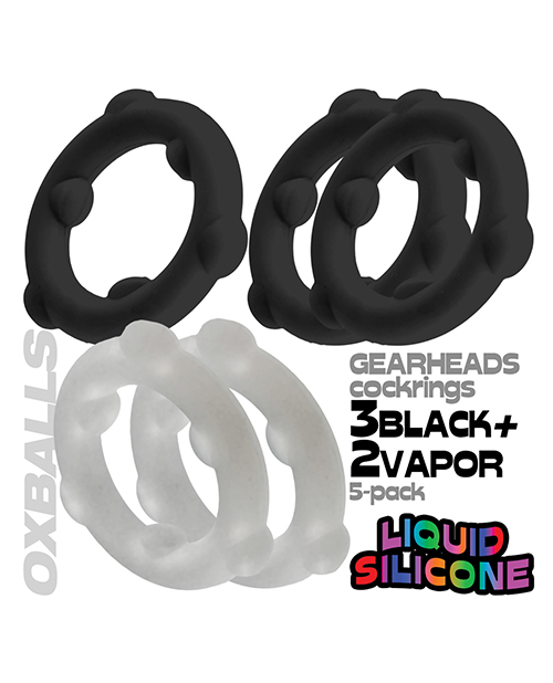 Thumbnail for Oxballs Gearheads 5 Pack Spinner Rings - Black/Vapor