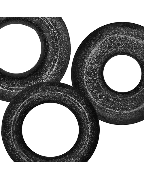 Thumbnail for Oxballs Cockpack Multi Design 3 Pack Cockrings - Black Mica