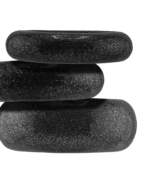 Thumbnail for Oxballs Cockpack Multi Design 3 Pack Cockrings - Black Mica