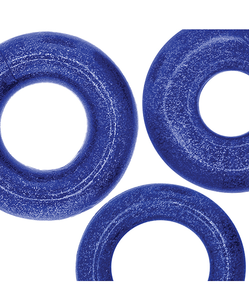 Thumbnail for Oxballs Cockpack Multi Design 3 Pack Cockrings - Blue Fire