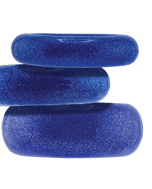 Thumbnail for Oxballs Cockpack Multi Design 3 Pack Cockrings - Blue Fire
