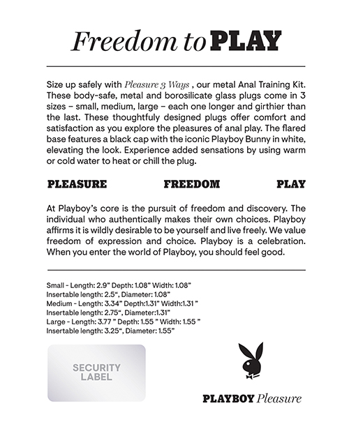 Thumbnail for Playboy Pleasure Pleasure 3 Ways Butt Plugs