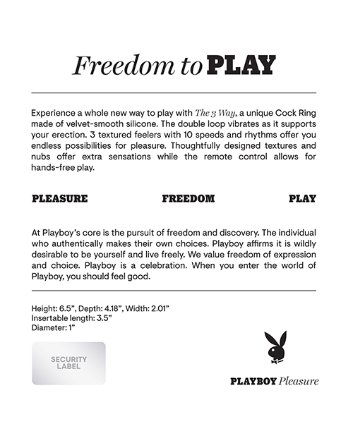 Thumbnail for Playboy Pleasure The 3 Way Cock Ring - 2 AM