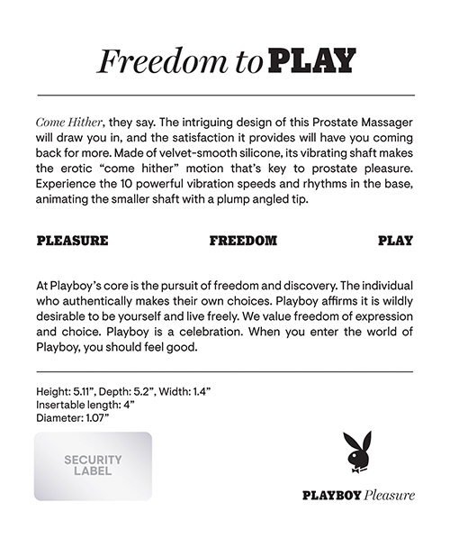 Thumbnail for Playboy Pleasure Come Hither Prostate Massager - 2 AM