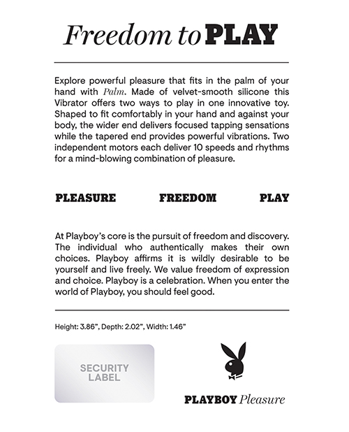 Thumbnail for Playboy Pleasure Palm Vibrator - Solo