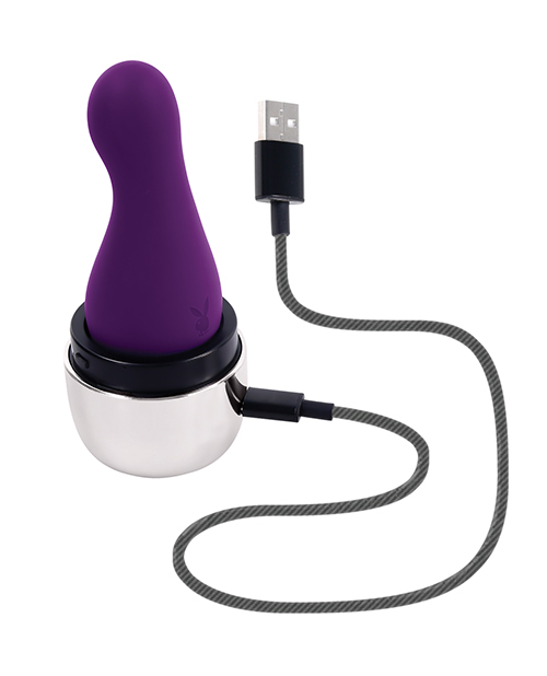 Thumbnail for Playboy Pleasure The Jet Set Vibrator - Acai/Silver