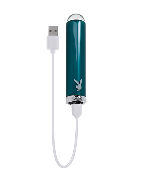Thumbnail for Playboy Pleasure Emerald Bullet Vibrator - Deep Teal