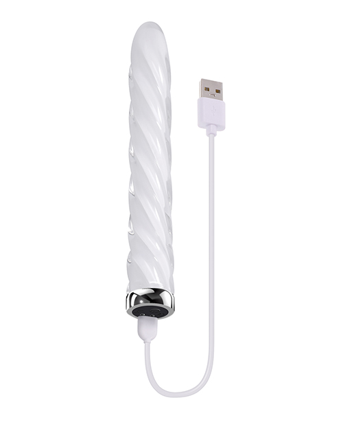Thumbnail for Playboy Pleasure In the Twist Glass Vibrator - White