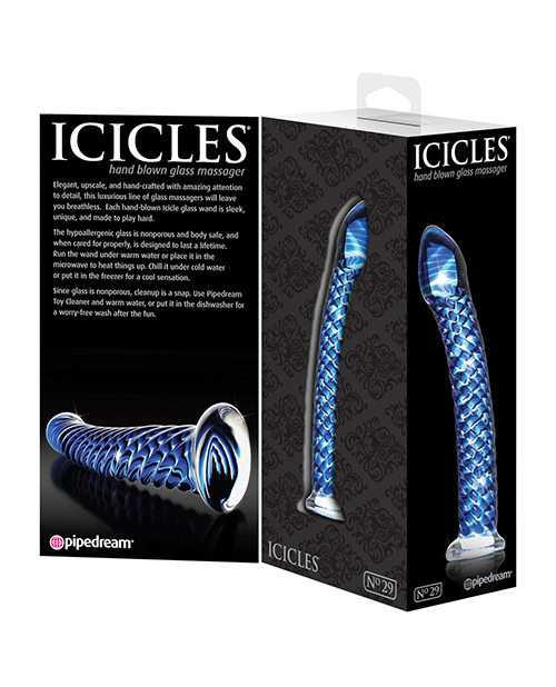 Thumbnail for Icicles No. 29 Hand Blown Glass - Clear w/Ridges