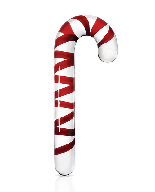 Thumbnail for Icicles No. 59 Handblown Glass Candy Cane - Clear/Red