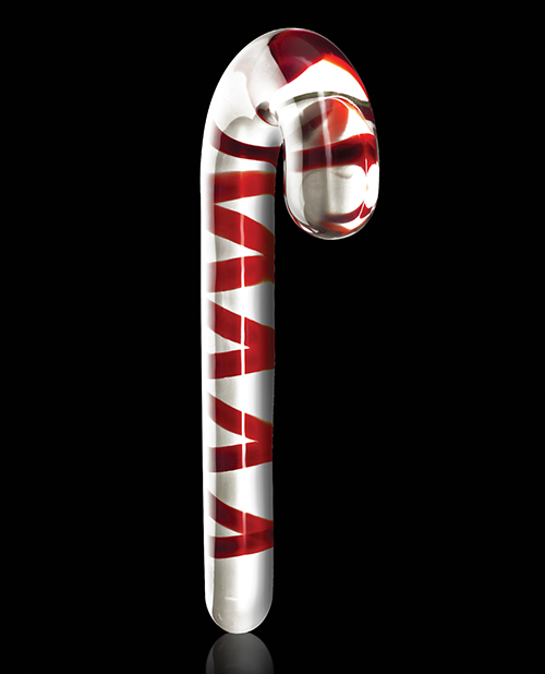 Thumbnail for Icicles No. 59 Handblown Glass Candy Cane - Clear/Red