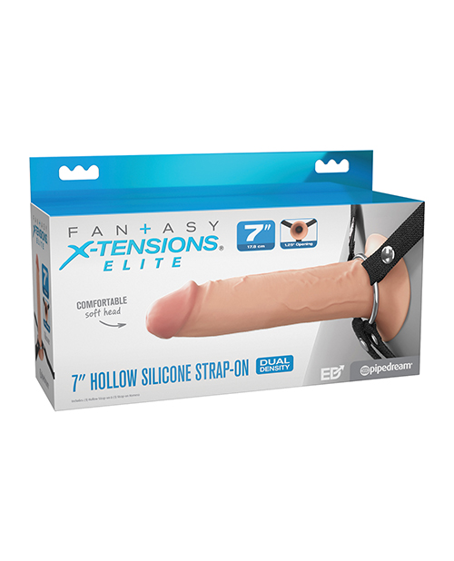 Fantasy X-tensions Elite 7&quot; Silicone Hollow Strap-on - Light