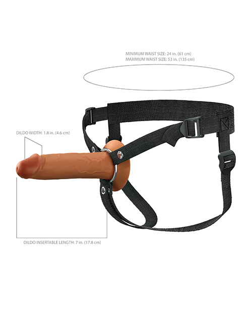 Thumbnail for Fantasy X-tensions Elite 7" Silicone Hollow Strap-on - Brown