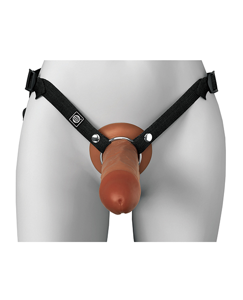 Thumbnail for Fantasy X-Tensions Elite 8" Silicone Hollow Strap-on w/Harness - Brown