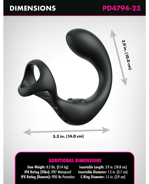Thumbnail for Anal Fantasy Elite Ass-Gasm Taint-Alizer P-Spot Vibrator - Black