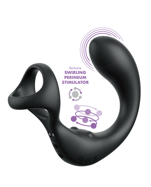 Thumbnail for Anal Fantasy Elite Ass-Gasm Taint-Alizer P-Spot Vibrator - Black