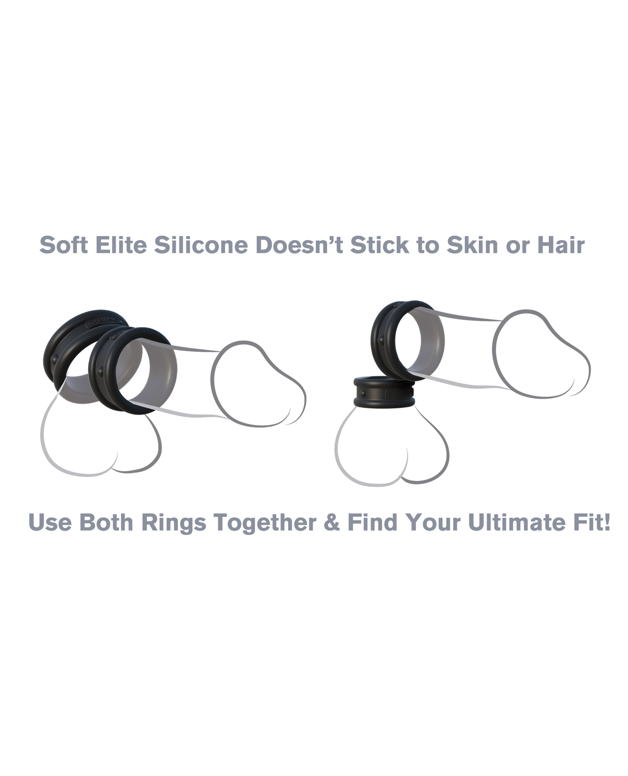 Thumbnail for Fantasy C-Ringz Max Width Silicone Rings - Black