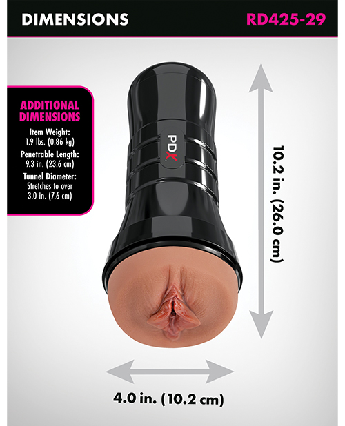 Thumbnail for PDX Extreme Wet Pussies Super Luscious Lips XXL Stroker - Brown