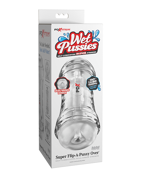PDX Extreme Wet Pussies Super Flip-A-Pussy Over Self-Lubricating Stroker - Frosted