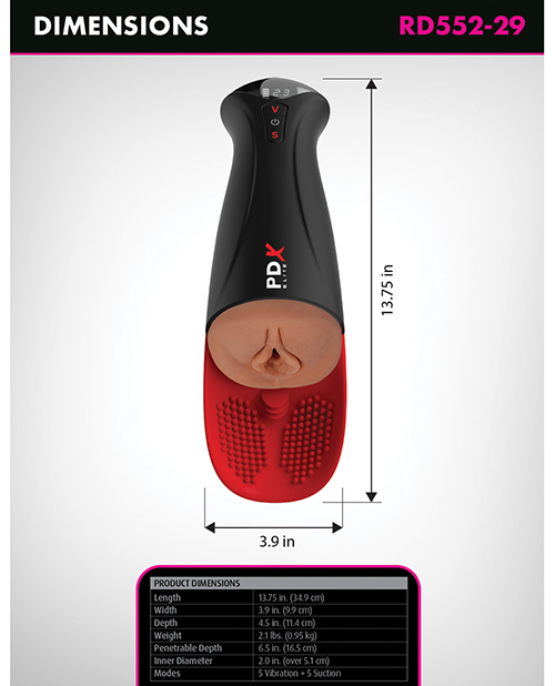 Thumbnail for PDX Elite Fuck-O-Matic Pro XL Pussy Stroker - Brown