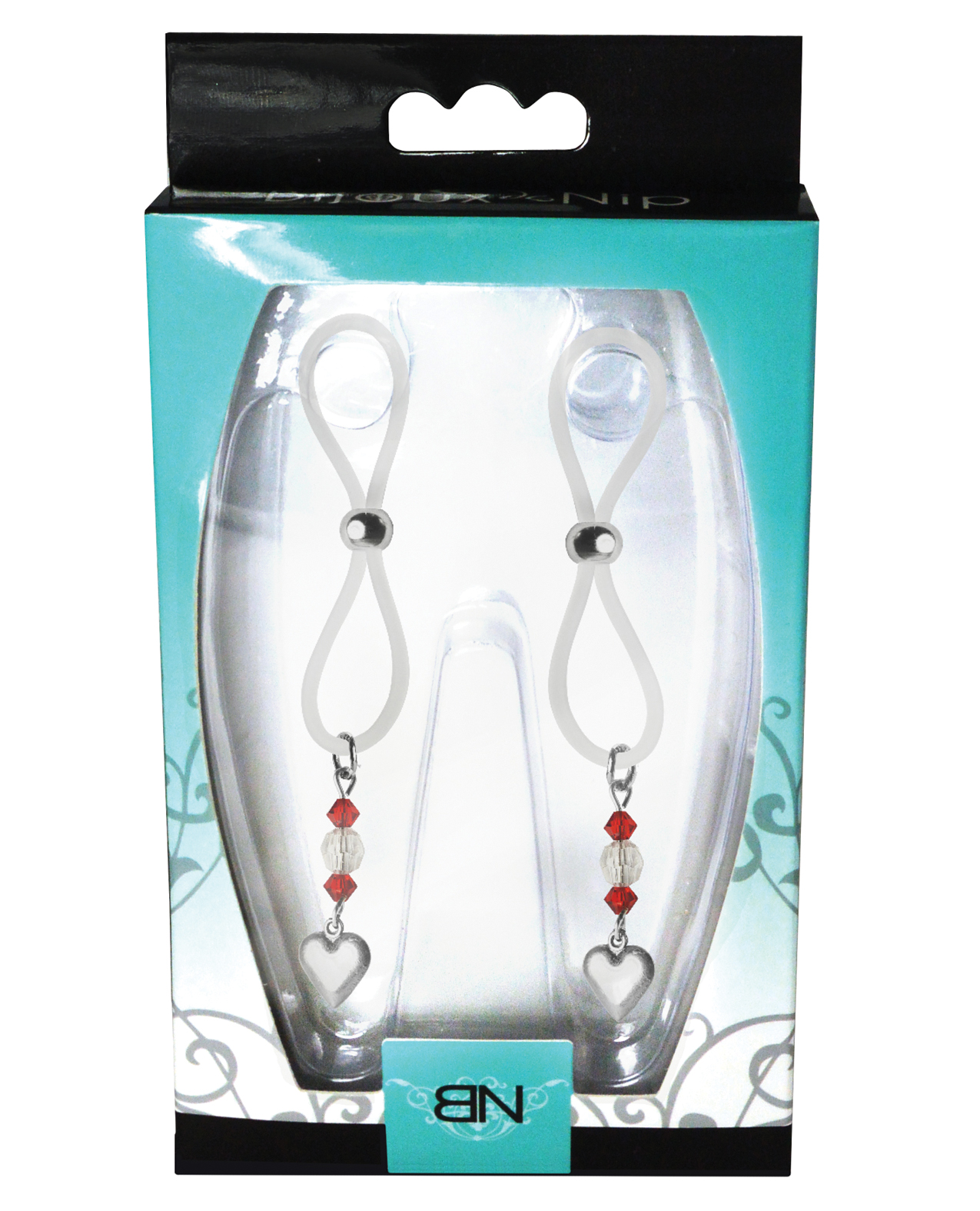 Thumbnail for Bijoux de Nip Nipple Halos Heart Charm - Red/Clear