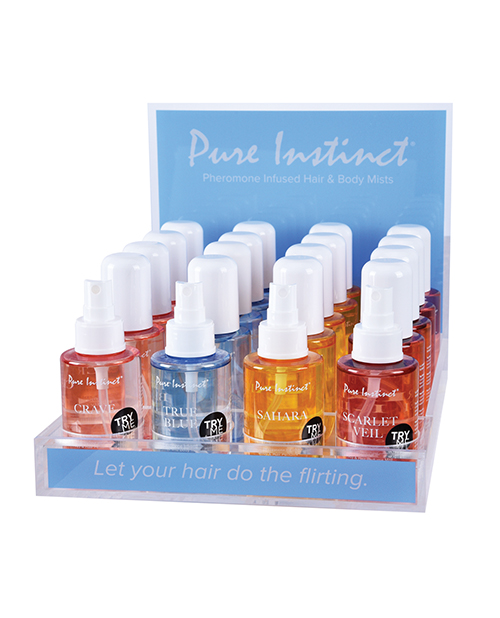 Thumbnail for Pure Instinct Pheromone Hair &amp; Body Mist Bundle w/Testers and Acrylic Display - 21 pcs