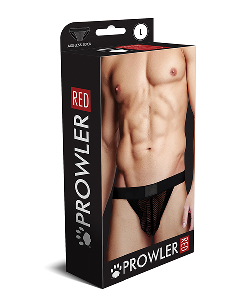 Thumbnail for Prowler RED Fishnet Ass-less Jock - Black LG