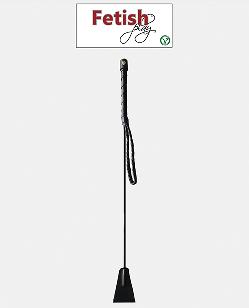 Thumbnail for Rouge Fetish Play Vegan Leather Riding Crop - Black