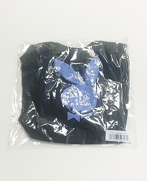 Thumbnail for Playboy Scoop Neck Teddy w/Thong Back &amp; Bunny Logo - Black/Lavender XL