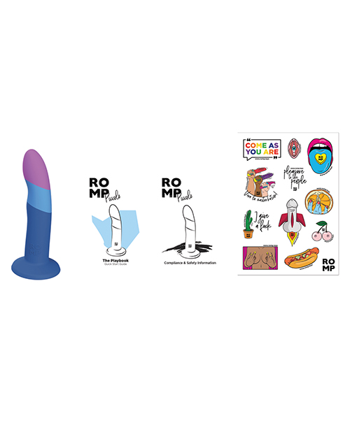 Thumbnail for ROMP Piccolo 3 Color Dildo - Blue