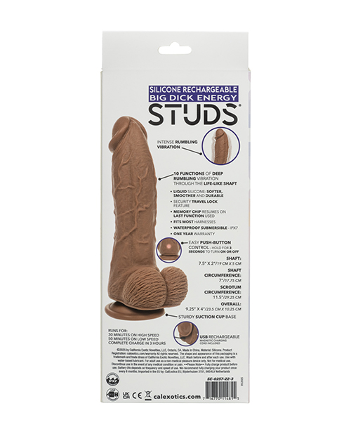 Thumbnail for Silicone Rechargeable Big Dick Energy Studs - Brown