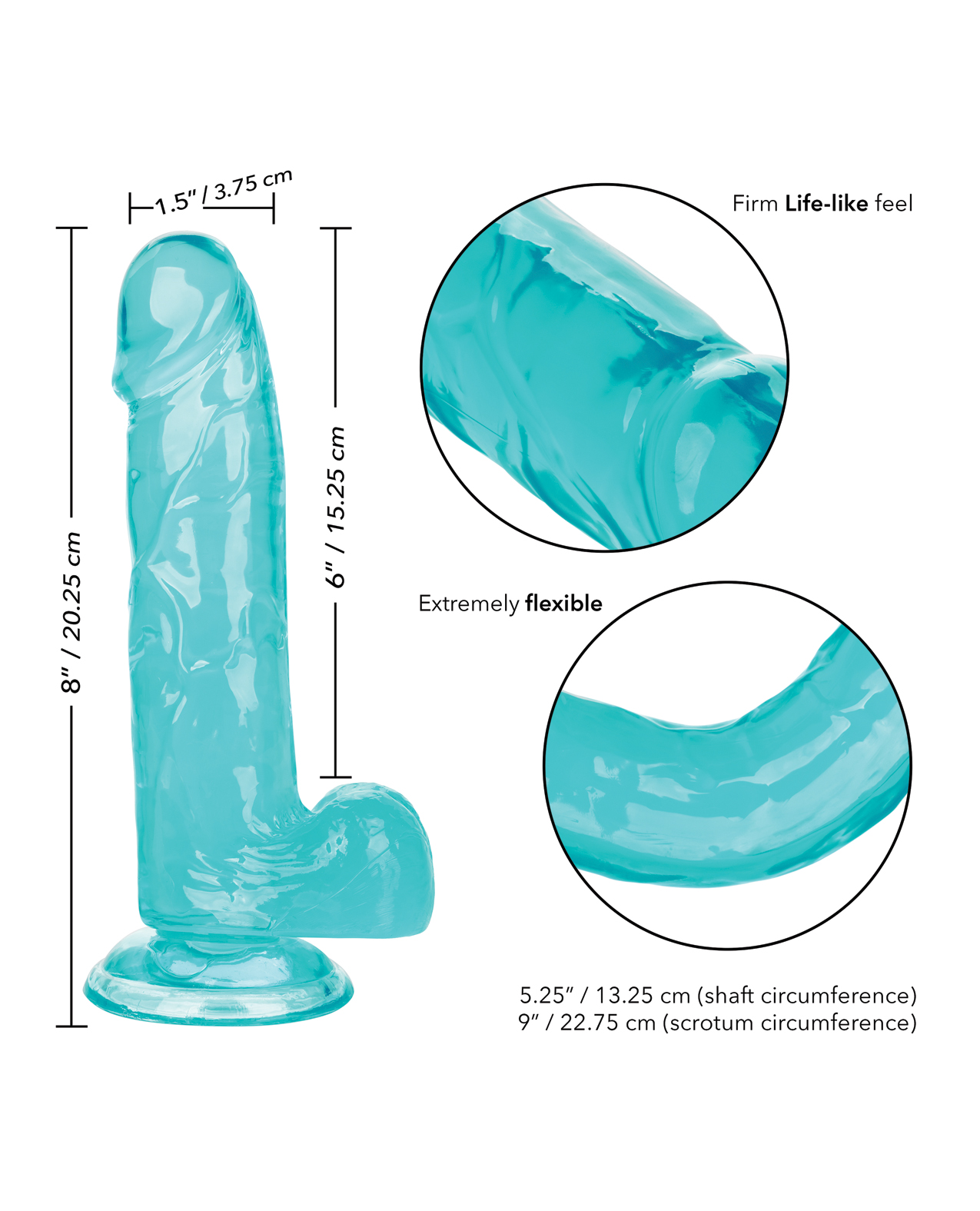 Thumbnail for Size Queen 6&quot; Dildo - Blue