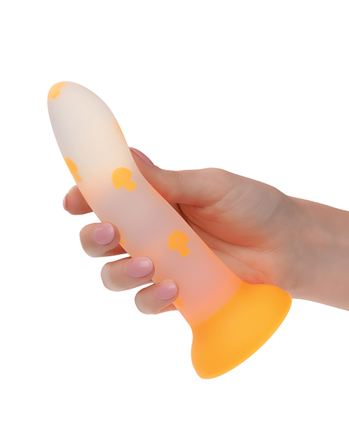 Thumbnail for Glow Stick Mushroom Suction Cup Glow-in-the-Dark Dildo - Orange