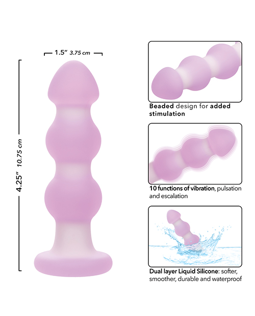 Thumbnail for Lavender Haze Beaded Anal Probe - Lavender/White