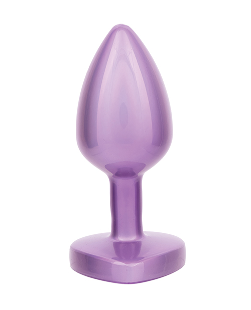 Thumbnail for Jewel Amethyst Heart Butt Plug - Small, Purple