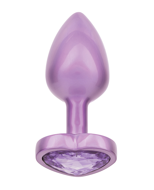Thumbnail for Jewel Amethyst Heart Butt Plug - Small, Purple